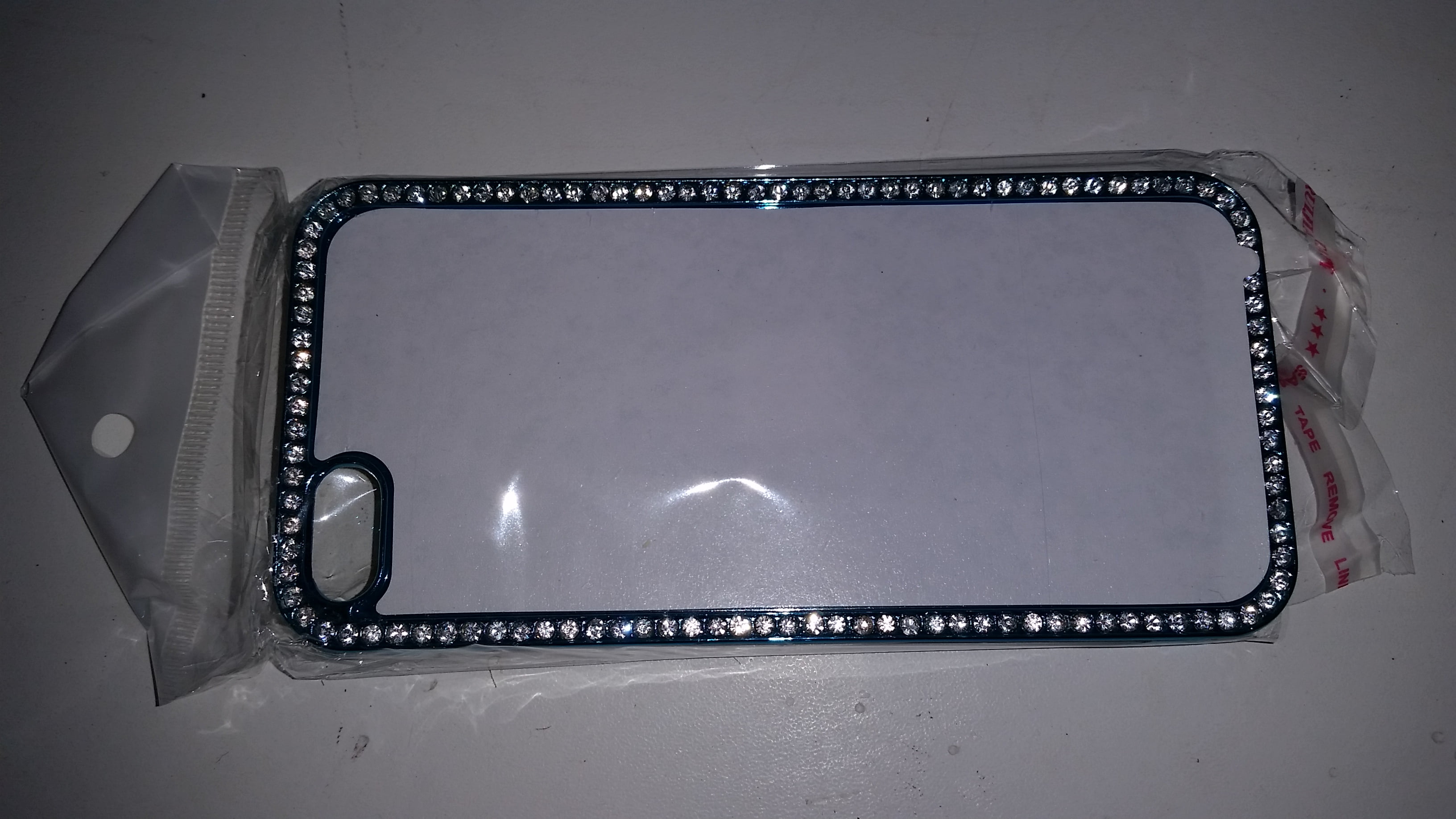 CASE CELULAR IPHONE 4/4s AZUL C/ STRASS un. 