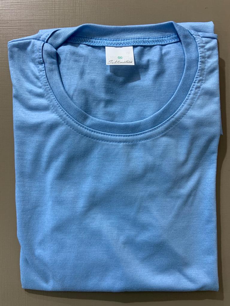 CAMISETA AZUL CELESTE ADULTO 100% POLIÉSTER TAMANHO GG