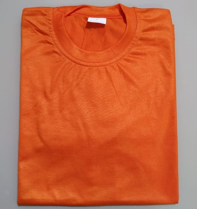 CAMISETA LARANJA ADULTO 100% POLIÉSTER TAMANHO G