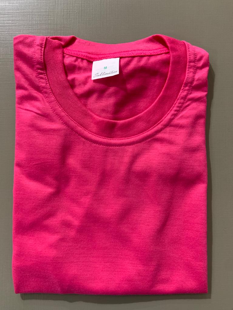 CAMISETA ROSA PINK ADULTO 100% POLIÉSTER TAMANHO G