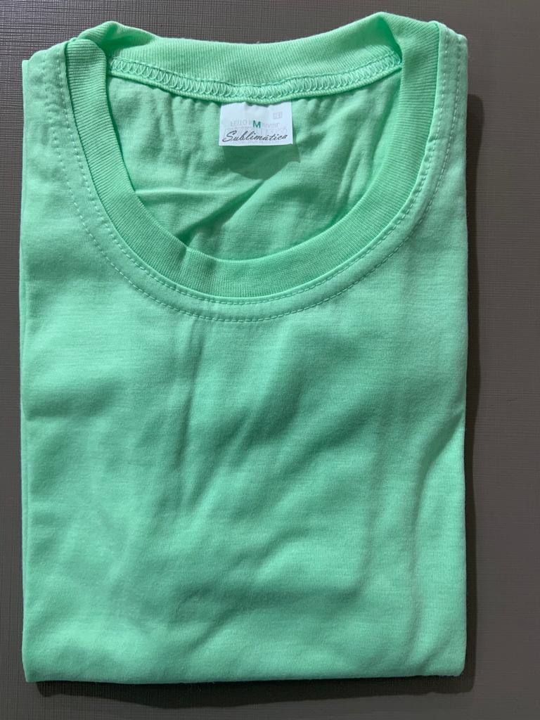 CAMISETA VERDE ÁGUA ADULTO 100% POLIÉSTER TAMANHO G