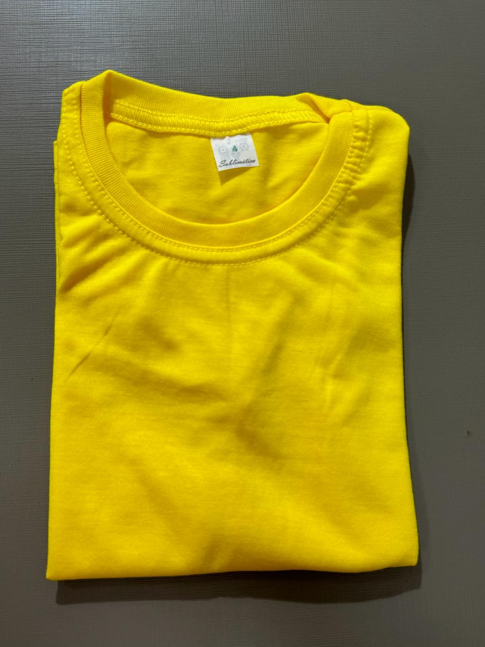 CAMISETA AMARELO CANÁRIO INFANTIL 100% POLIÉSTER TAM. 12