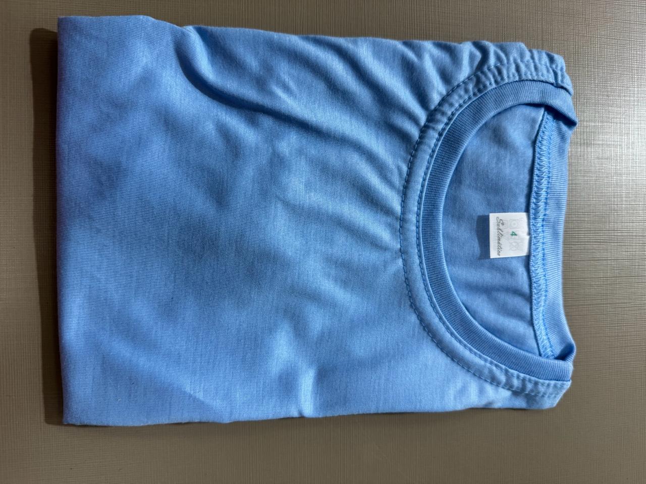 CAMISETA AZUL CELESTE INFANTIL 100% POLIÉSTER TAM. 4