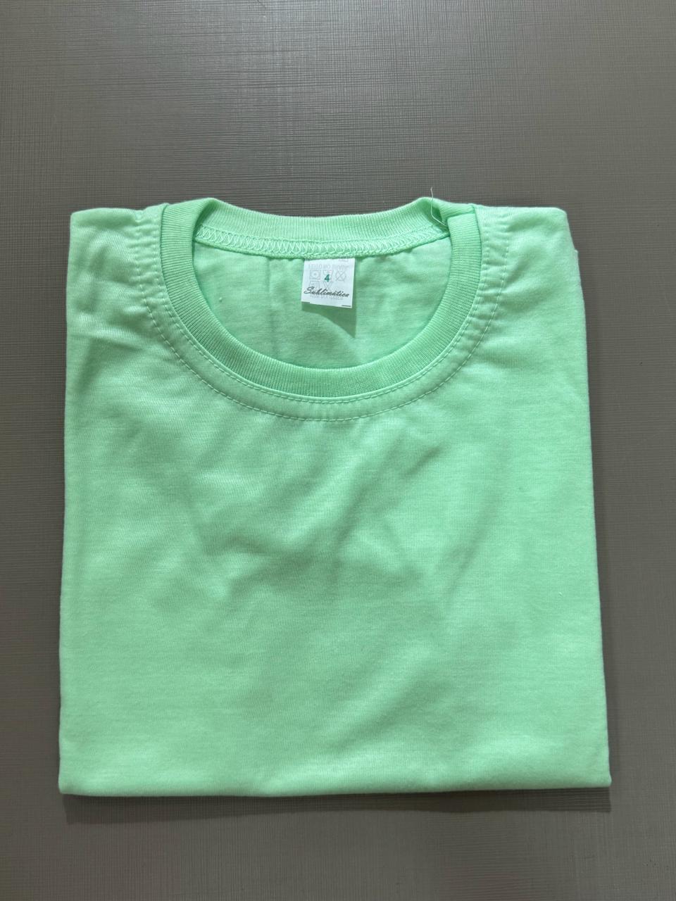 CAMISETA VERDE ÁGUA INFANTIL 100% POLIÉSTER TAM. 10