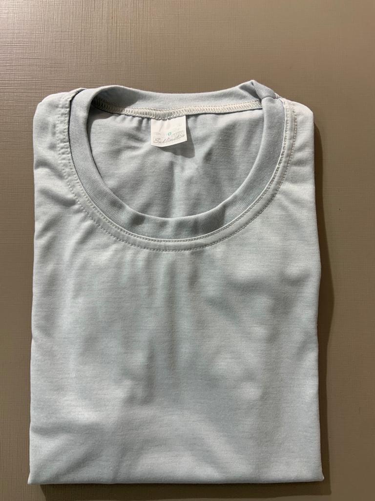 CAMISETA CINZA GELO ADULTO 100% POLIÉSTER TAMANHO G