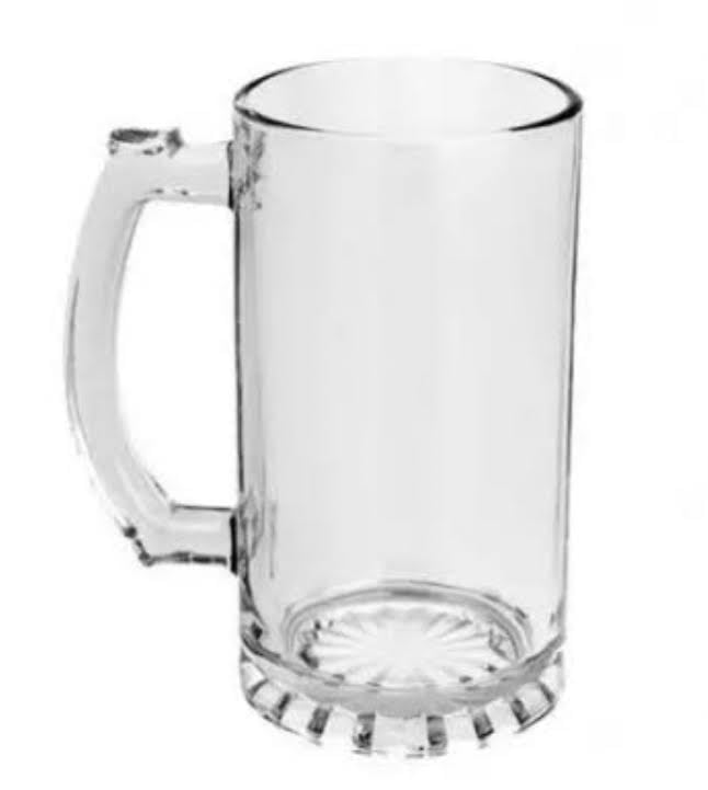 Caneca de Chopp de Vidro Brilhante 475ml importada classe AAA