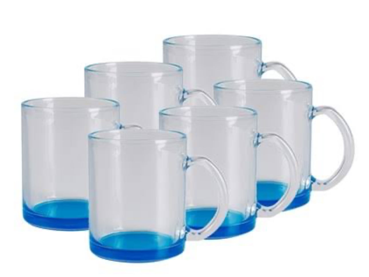 Caneca de café de vidro incolor degrade azul 325ml