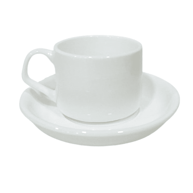 Xícara com pires branca 5oz 150ml LIVE Super Premium 