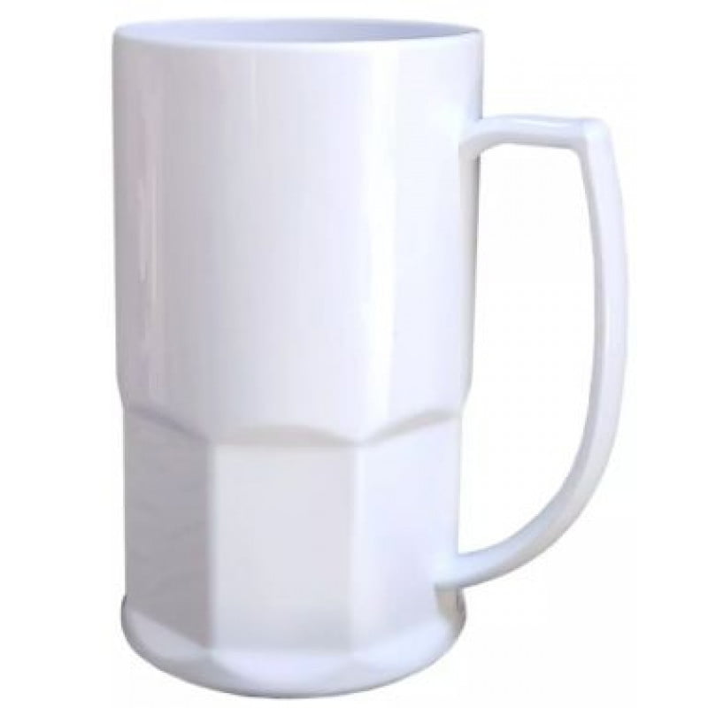 CANECA DE CHOPP BRANCA 500ml DE POLÍMERO