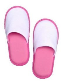 PANTUFA BRANCA COM SOLADO ROSA BEBE G (39/40)