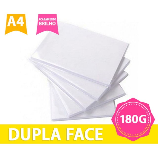 PAPEL FOT. GLOSSY DUPLA FACE A4 180gr. 