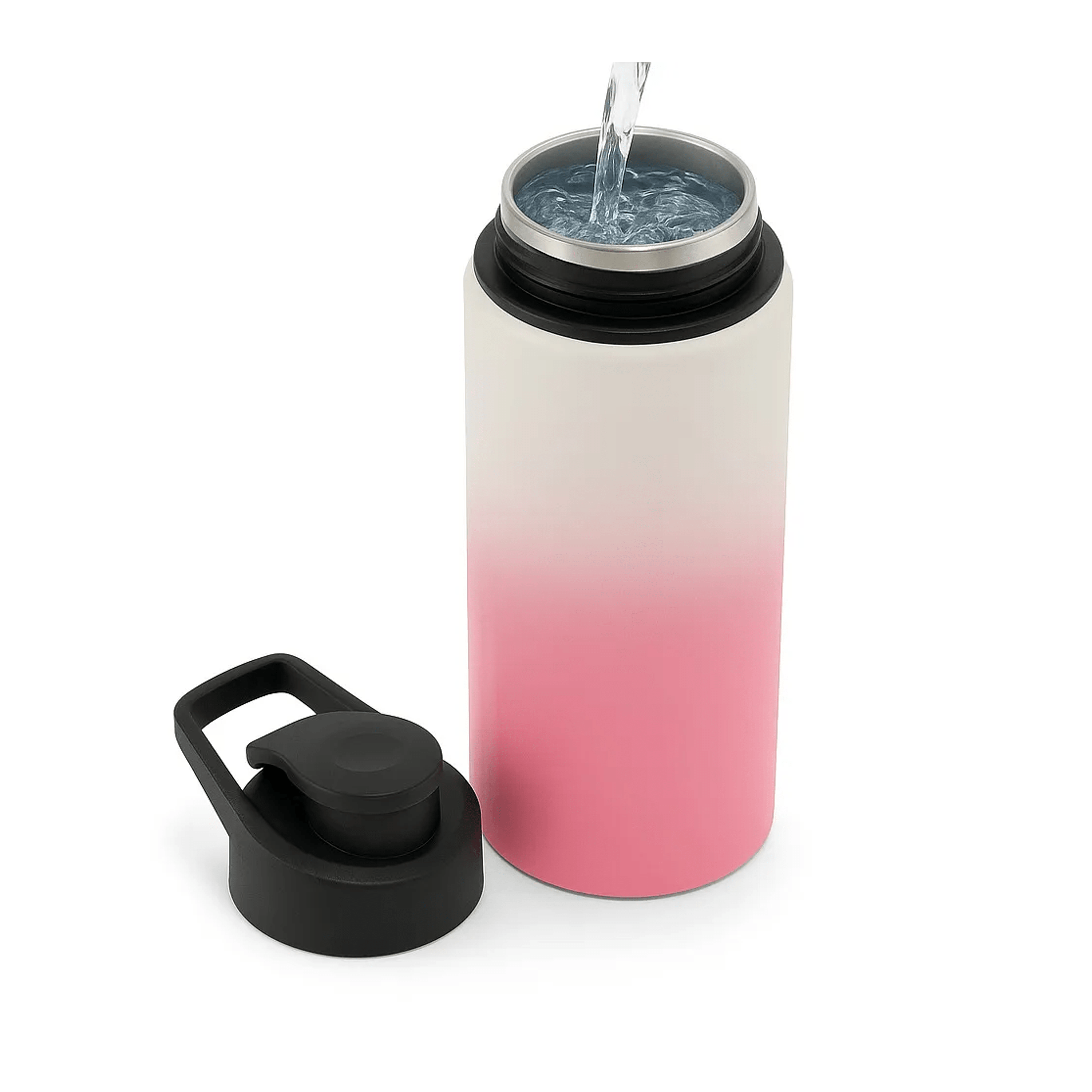 SQUEEZE MÁGICO ROSA DE ALUMINIO 500ml C/ CAIXINHA