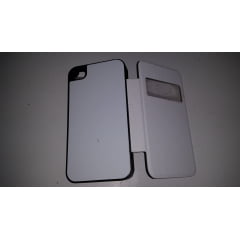 CASE CELULAR COURO BRANCO SAMSUNG S4 MINI UN.