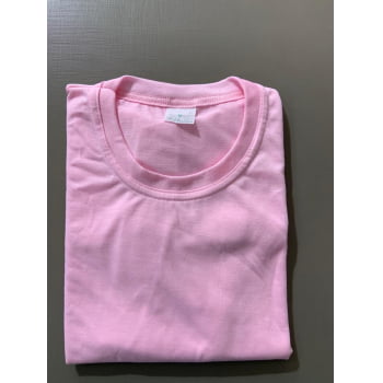 CAMISETA ROSA BEBÊ ADULTO 100% POLIÉSTER TAMANHO M