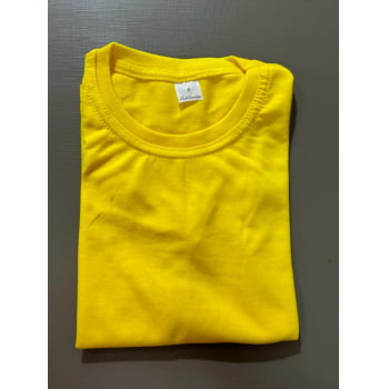 CAMISETA AMARELO CANÁRIO INFANTIL 100% POLIÉSTER TAM. 10