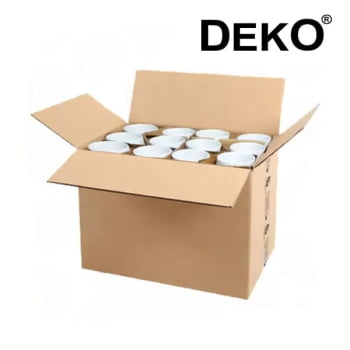 CX C/ 36 CANECAS BRANCAS CILÍNDRICAS DE CERÂMICA 325ml DEKO SMART IMPORTADA