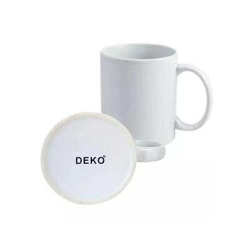CANECA BRANCA CILÍNDRICA DE CERÂMICA 325ml MARCA DEKO IMPORTADA CLASSE AAA