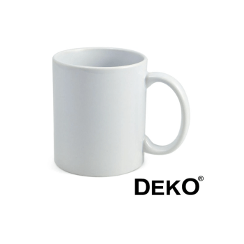 CANECA BRANCA CILÍNDRICA DE CERÂMICA 325ml MARCA DEKO IMPORTADA CLASSE AAA