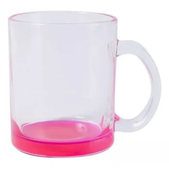 Caneca de café de vidro incolor degrade rosa 325ml