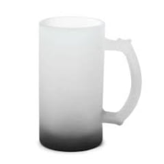 CANECA DE CHOPP DE VIDRO JATEADO DEGRADÊ PRETA LISA IMPORTADA - 475ml