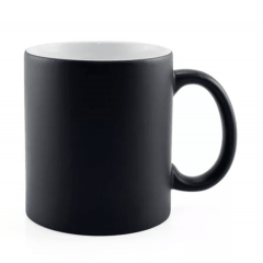 CANECA MÁGICA PRETA FOSCA CERÂMICA IMPORTADA 325ML