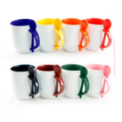 CANECAS COM COLHER DE CERÂMICA 325ml