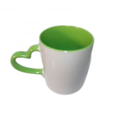 CANECA ALÇA DE CORAÇÃO BRANCA CILÍNDRICA CERÂMICA 325ml 