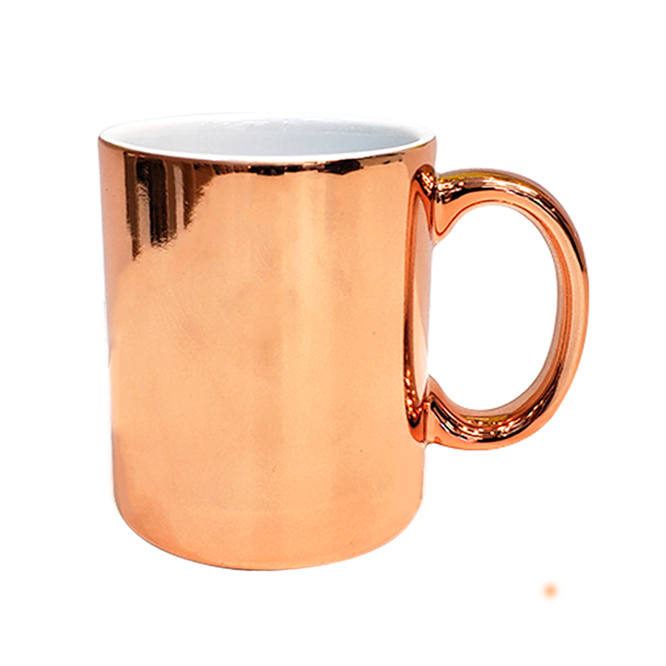 CANECA CROMADA/ESPELHADA BRONZE CILÍNDRICA CERAMICA 325ml