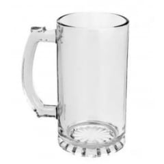 Caneca de Chopp de Vidro Brilhante 475ml importada classe AAA