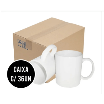 CX COM 36 CANECAS BRANCAS MARCA TRIX CIILINDRICA DE CERÂMICA 325ML IMPORTADA CLASSE AAA