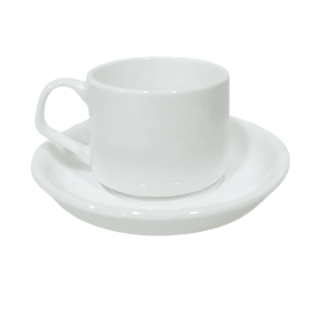 Xícara com pires branca 5oz 150ml LIVE Super Premium 