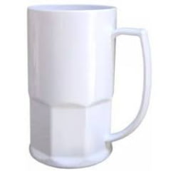 CANECA DE POLÍMERO CHOPP BRANCA CILÍNDRICA 500ml