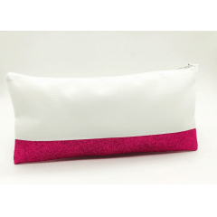 NECESSAIRE CORDOBA BRANCA C/ GLITTER ROSA C/ BASE 24X16CM