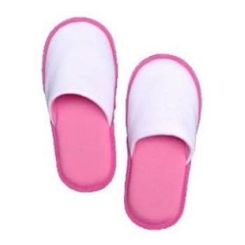 PANTUFA BRANCA COM SOLADO ROSA BEBE G (39/40)