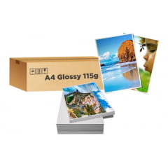 PAPEL FOT. GLOSSY A4 115gr. (Caixa c/ 1.000 folhas)