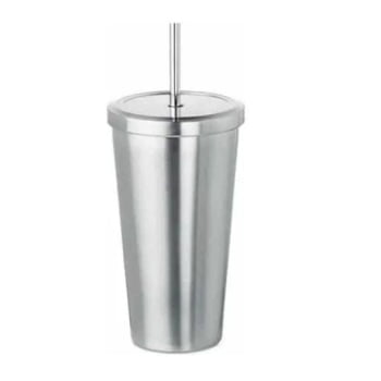 COPO STARBUCKS ACO INOX PRATA PARA SUBLIMACAO 550ML C/ CANUDO 