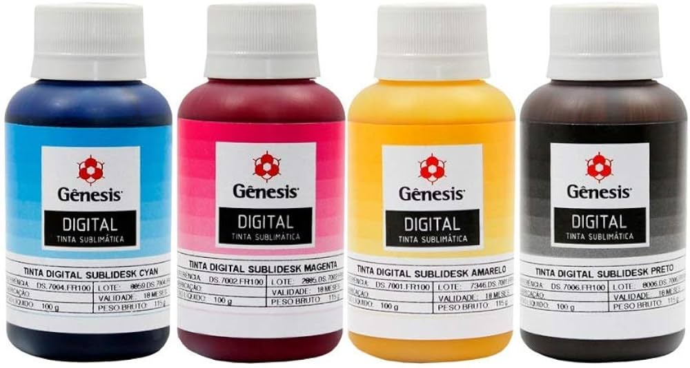 KIT 4 TINTA SUBLIMATICA GENESIS - 4 x 100ml (400ml) 